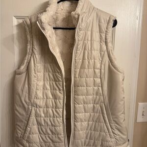 Women's Cream Quilted Vest